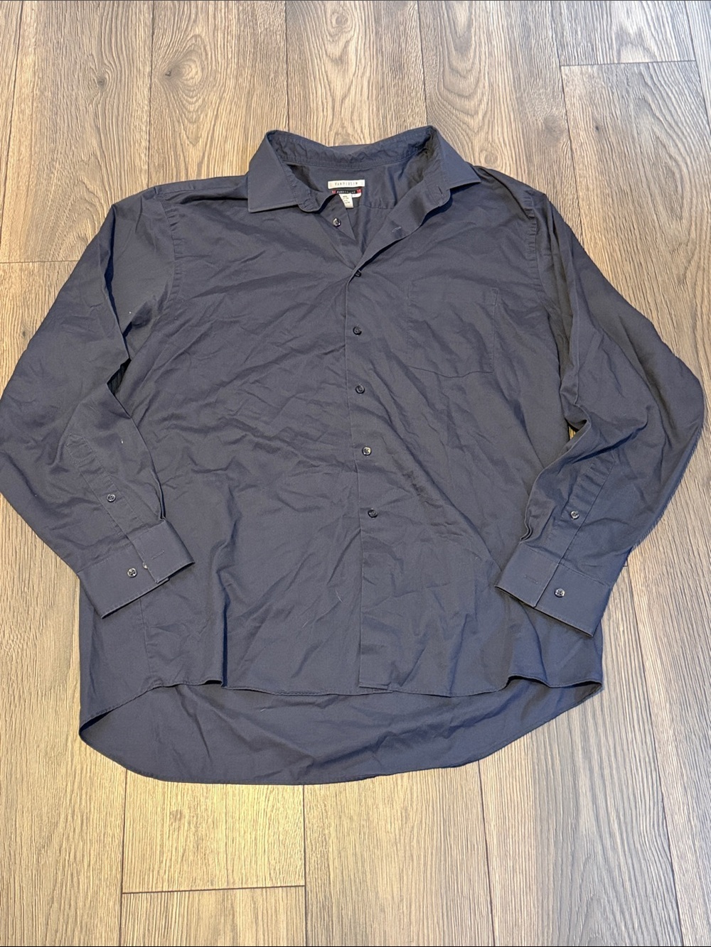 Van Heusen Navy Blue Long Sleeve Dress Shirt